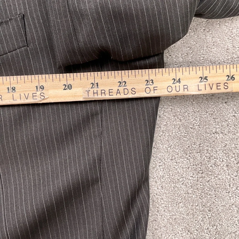 Bachrach Suit Men‎ 46R 38W26L Brown Pinstripe Italy